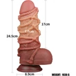 9.5'' Dual layered Platinum Silicone Cock with Rope dildó herékkel