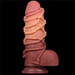 9.5'' Dual layered Platinum Silicone Cock with Rope dildó herékkel