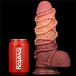 9.5'' Dual layered Platinum Silicone Cock with Rope dildó herékkel