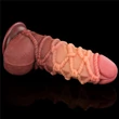 9.5'' Dual layered Platinum Silicone Cock with Rope dildó herékkel