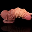 9.5'' Dual layered Platinum Silicone Cock with Rope dildó herékkel