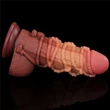 9.5'' Dual layered Platinum Silicone Cock with Rope dildó herékkel