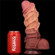 10.5'' Dual layered Platinum Silicone Cock with Rope dildó herékkel