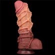 10.5'' Dual layered Platinum Silicone Cock with Rope dildó herékkel