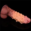 10.5'' Dual layered Platinum Silicone Cock with Rope dildó herékkel