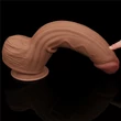12'' King Sized Sliding Skin Dual Layer Dong Brown dildó herékkel