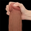 12'' King Sized Sliding Skin Dual Layer Dong Brown dildó herékkel