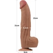 12'' King Sized Sliding Skin Dual Layer Dong Brown dildó herékkel
