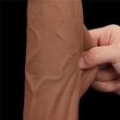 12'' King Sized Sliding Skin Dual Layer Dong Brown dildó herékkel