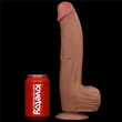 12'' King Sized Sliding Skin Dual Layer Dong Brown dildó herékkel