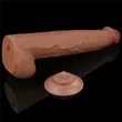 13.5'' King Sized Sliding Skin Dual Layer Dong Brown dildó herékkel