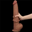 13.5'' King Sized Sliding Skin Dual Layer Dong Brown dildó herékkel