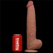 13.5'' King Sized Sliding Skin Dual Layer Dong Brown dildó herékkel