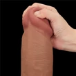 14'' King Sized Sliding Skin Dual Layer Dong Brown dildó herékkel