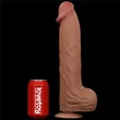 14'' King Sized Sliding Skin Dual Layer Dong Brown dildó herékkel