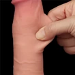 8'' Sliding Skin Dual Layer Dong Flesh I dildó herékkel és csúsztatható bőrrel