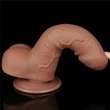 7'' Sliding Skin Dual Layer Dong Brown dildó herékkel és csúsztatható bőrrel