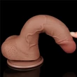 7.5'' Sliding Skin Dual Layer Dong Brown dildó herékkel és csúsztatható bőrrel