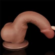 7.5'' Sliding Skin Dual Layer Dong Brown II dildó herékkel és csúsztatható bőrrel