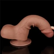 7.5'' Sliding Skin Dual Layer Dong Brown III dildó herékkel és csúsztatható bőrrel