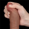 8'' Sliding Skin Dual Layer Dong Brown I dildó herékkel és csúsztatható bőrrel
