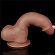 8'' Sliding Skin Dual Layer Dong Brown I dildó herékkel és csúsztatható bőrrel