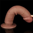 8'' Sliding Skin Dual Layer Dong Brown II dildó herékkel és csúsztatható bőrrel