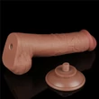 8'' Sliding Skin Dual Layer Dong Brown III dildó herékkel és csúsztatható bőrrel