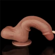8.5'' Sliding Skin Dual Layer Dong Brown II dildó herékkel és csúsztatható bőrrel