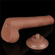 9'' Sliding Skin Dual Layer Dong Brown dildó herékkel és csúsztatható bőrrel