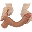 9'' Sliding Skin Dual Layer Dong Brown dildó herékkel és csúsztatható bőrrel