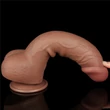 9.5'' Sliding Skin Dual Layer Dong Brown dildó herékkel és csúsztatható bőrrel