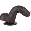 7'' Sliding Skin Dual Layer Dong Black dildó herékkel és csúsztatható bőrrel