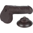 7'' Sliding Skin Dual Layer Dong Black dildó herékkel és csúsztatható bőrrel
