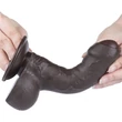 7'' Sliding Skin Dual Layer Dong Black dildó herékkel és csúsztatható bőrrel