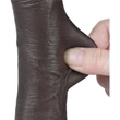 7.5'' Sliding Skin Dual Layer Dong Black I dildó herékkel és csúsztatható bőrrel