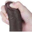 7.5'' Sliding Skin Dual Layer Dong Black I dildó herékkel és csúsztatható bőrrel