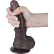 7.5'' Sliding Skin Dual Layer Dong Black I dildó herékkel és csúsztatható bőrrel