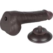 7.5'' Sliding Skin Dual Layer Dong Black II dildó herékkel és csúsztatható bőrrel