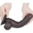 7.5'' Sliding Skin Dual Layer Dong Black II dildó herékkel és csúsztatható bőrrel