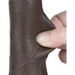 7.5'' Sliding Skin Dual Layer Dong Black II dildó herékkel és csúsztatható bőrrel