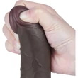 7.5'' Sliding Skin Dual Layer Dong Black II dildó herékkel és csúsztatható bőrrel