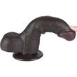 7.5'' Sliding Skin Dual Layer Dong Black III dildó herékkel és csúsztatható bőrrel