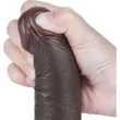 7.5'' Sliding Skin Dual Layer Dong Black III dildó herékkel és csúsztatható bőrrel
