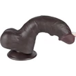 8'' Sliding Skin Dual Layer Dong Black I dildó herékkel és csúsztatható bőrrel