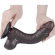 8'' Sliding Skin Dual Layer Dong Black I dildó herékkel és csúsztatható bőrrel