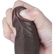 8'' Sliding Skin Dual Layer Dong Black I dildó herékkel és csúsztatható bőrrel