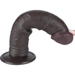 8'' Sliding Skin Dual Layer Dong Black II dildó herékkel és csúsztatható bőrrel