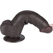 8'' Sliding Skin Dual Layer Dong Black III dildó herékkel és csúsztatható bőrrel