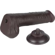 8'' Sliding Skin Dual Layer Dong Black III dildó herékkel és csúsztatható bőrrel